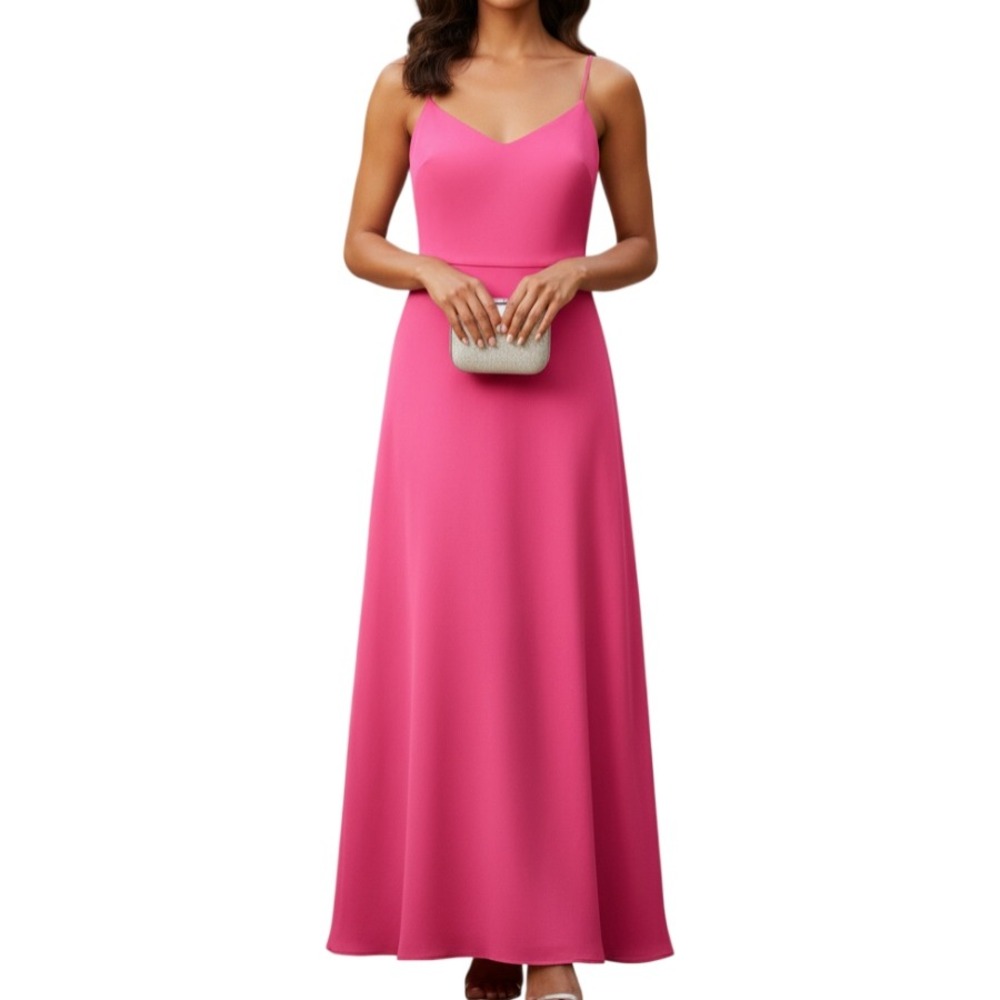 CELEBRATE DB STUDIO Fuchsia SATIN Side Slit BRIDESMAID/PROM Sheath Dress Sz 12